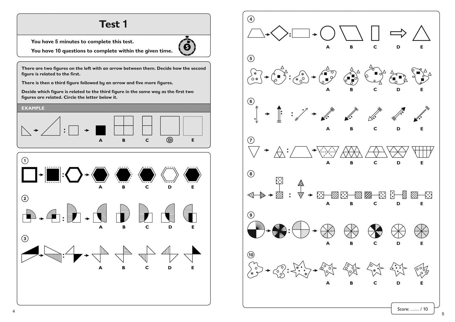 Beispielinhalt (Bild) 11+ Non-Verbal Reasoning Quick Practice Tests Age 10-11 (Year 6) Book 1