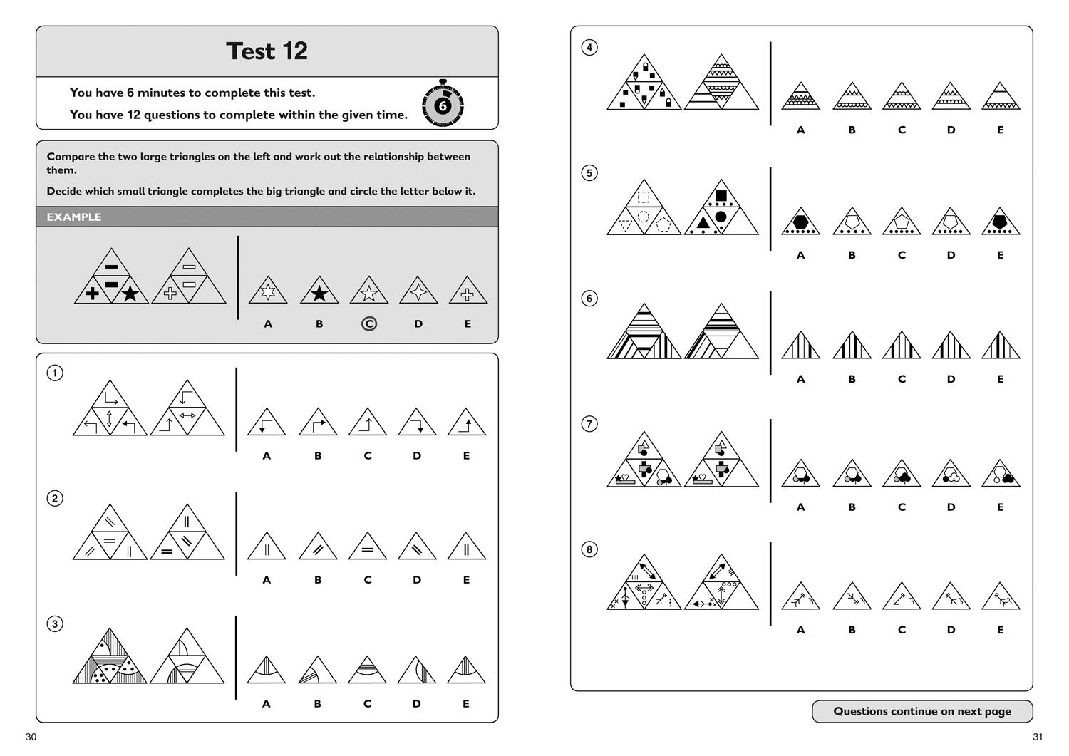 Beispielinhalt (Bild) 11+ Non-Verbal Reasoning Quick Practice Tests Age 10-11 (Year 6) Book 1