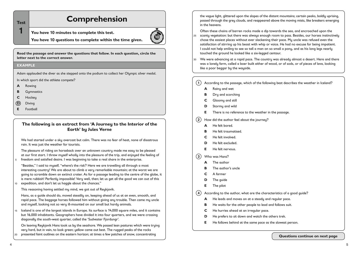 Beispielinhalt (Bild) 11+ English Quick Practice Tests Age 10-11 (Year 6) Book 1