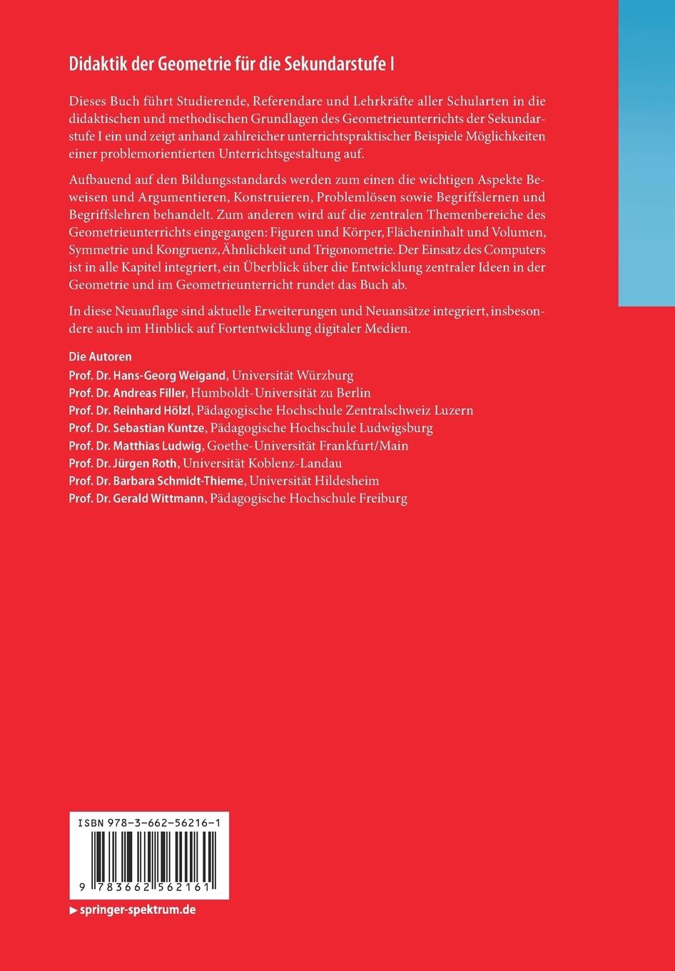 Rückseitencover Didaktik der Geometrie für die Sekundarstufe I