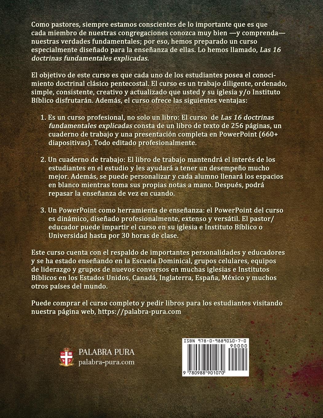 Rückseitencover Las 16 doctrinas fundamentales explicadas