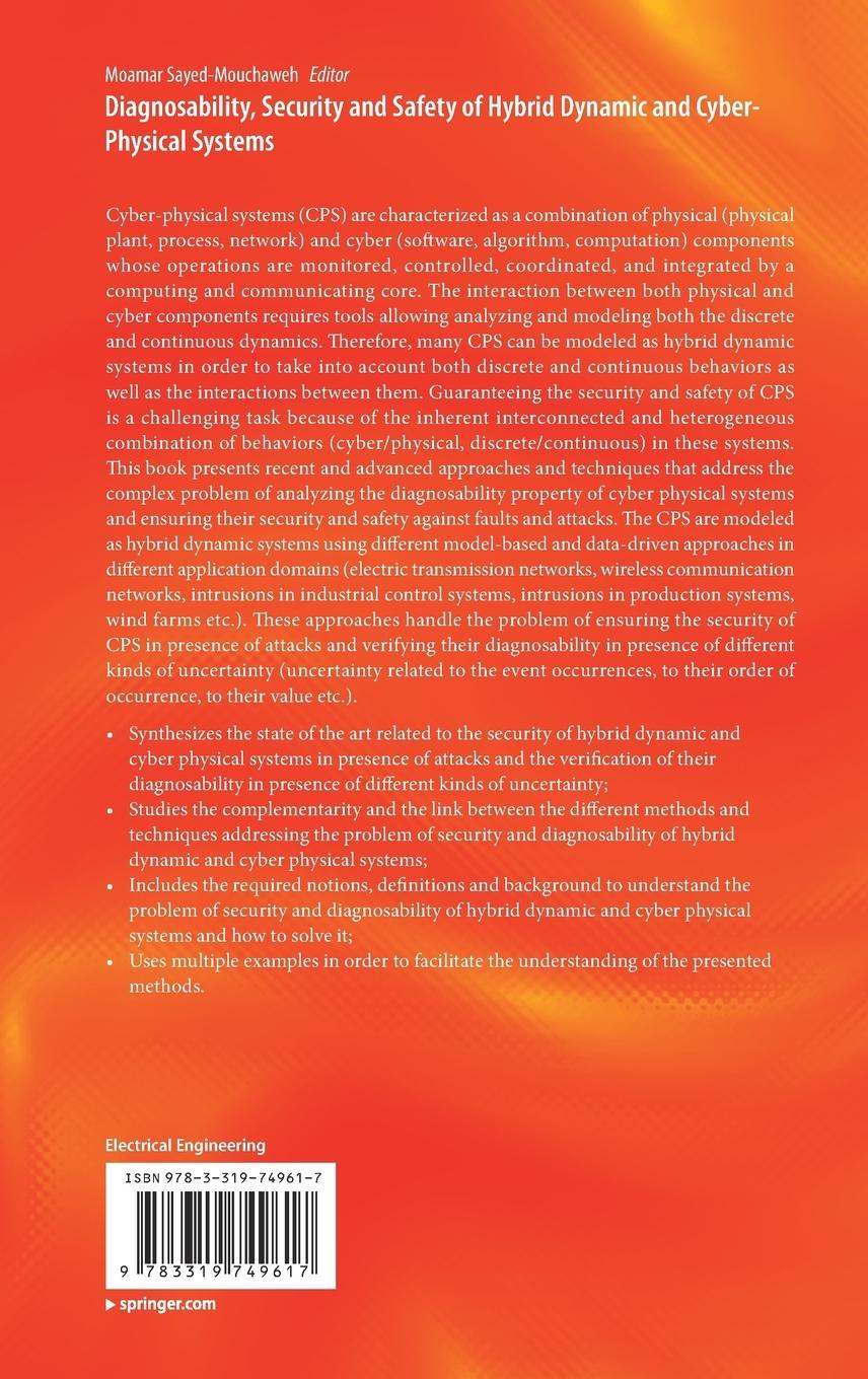 Rückseitencover Diagnosability, Security and Safety of Hybrid Dynamic and Cyber-Physical Systems