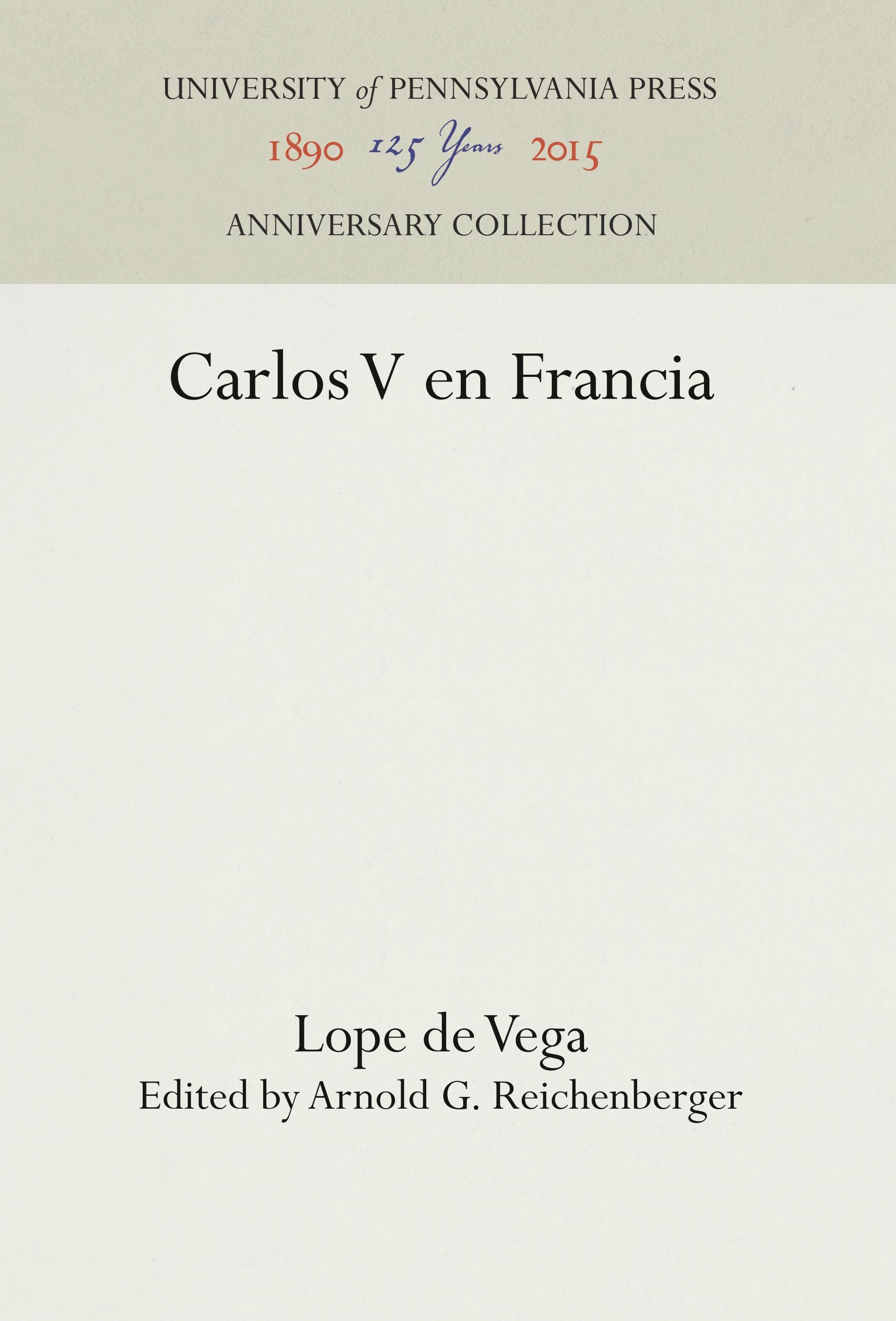 Vorderes Coverbild Carlos V En Francia