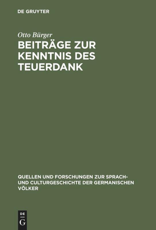 Vorderes Coverbild Beiträge zur Kenntnis des Teuerdank