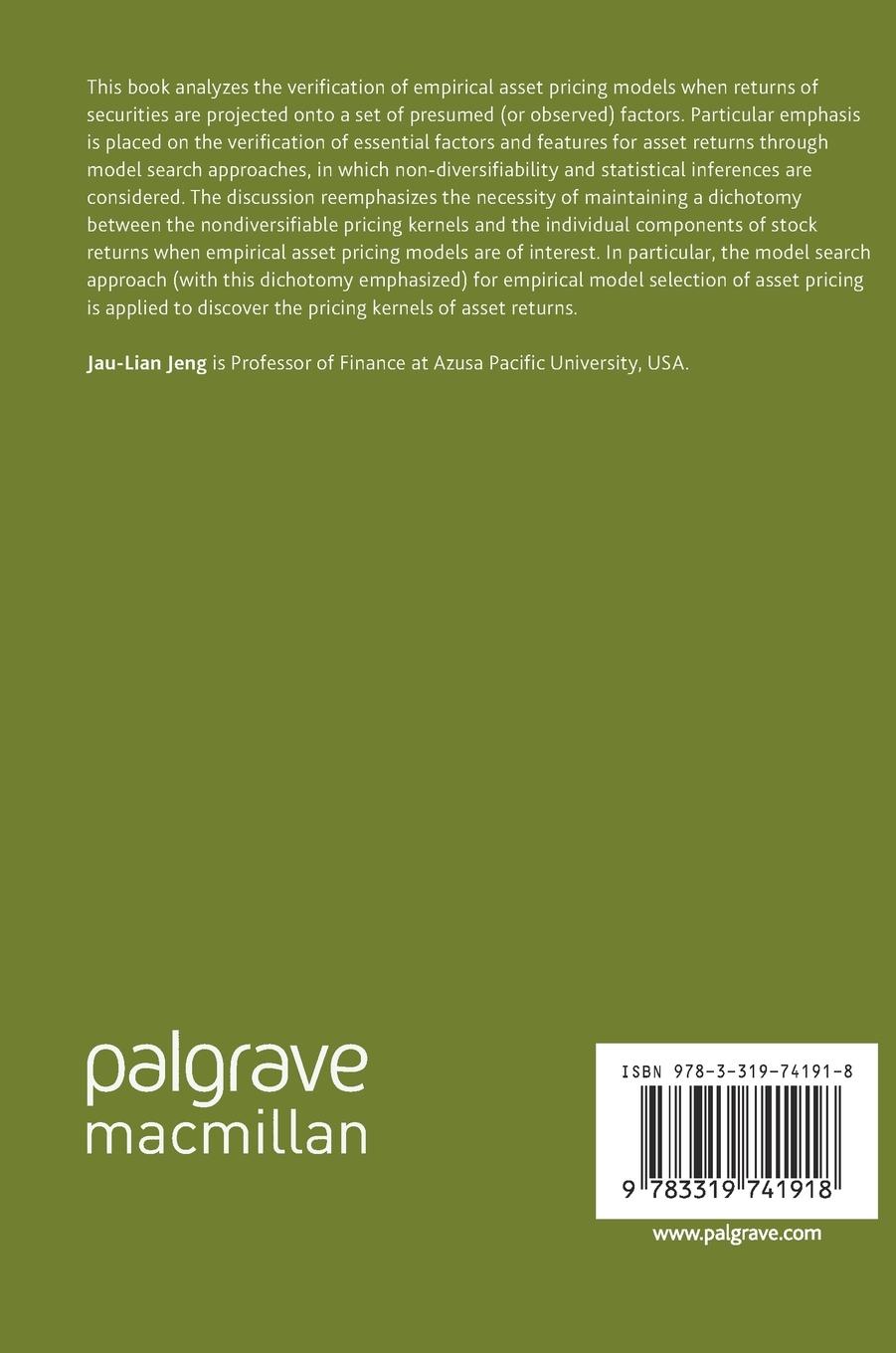 Rückseitencover Empirical Asset Pricing Models