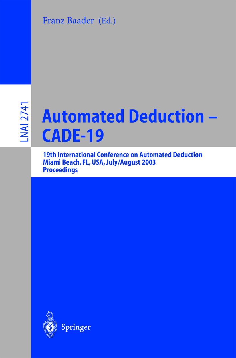 Vorderes Coverbild Automated Deduction - CADE-19