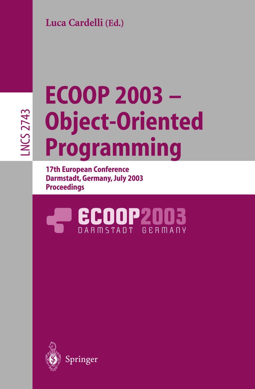 Vorderes Coverbild ECOOP 2003 - Object-Oriented Programming