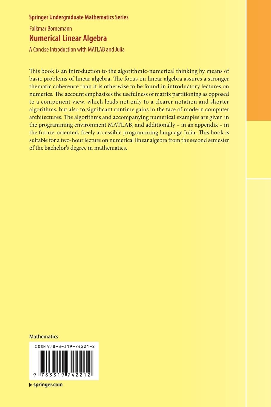 Rückseitencover Numerical Linear Algebra