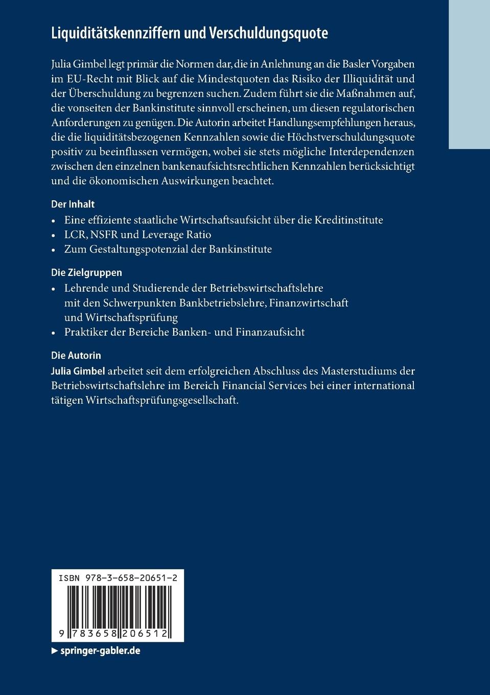 Rückseitencover Liquiditätskennziffern und Verschuldungsquote
