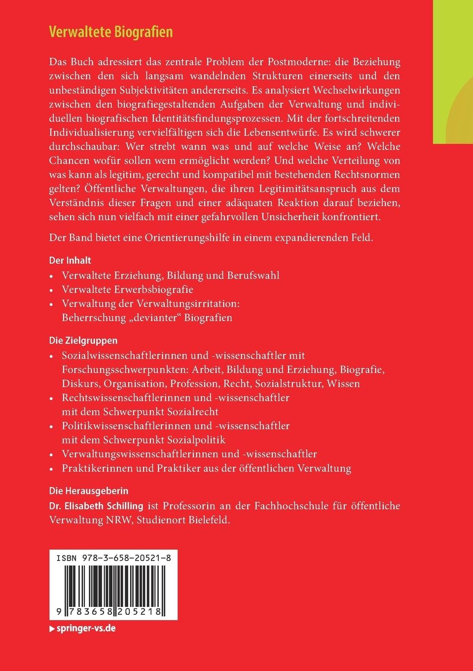 Rückseitencover Verwaltete Biografien