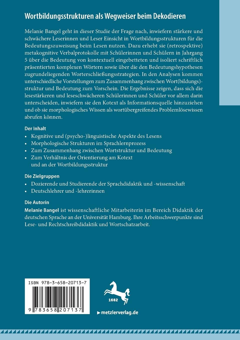 Rückseitencover Wortbildungsstrukturen als Wegweiser beim Dekodieren