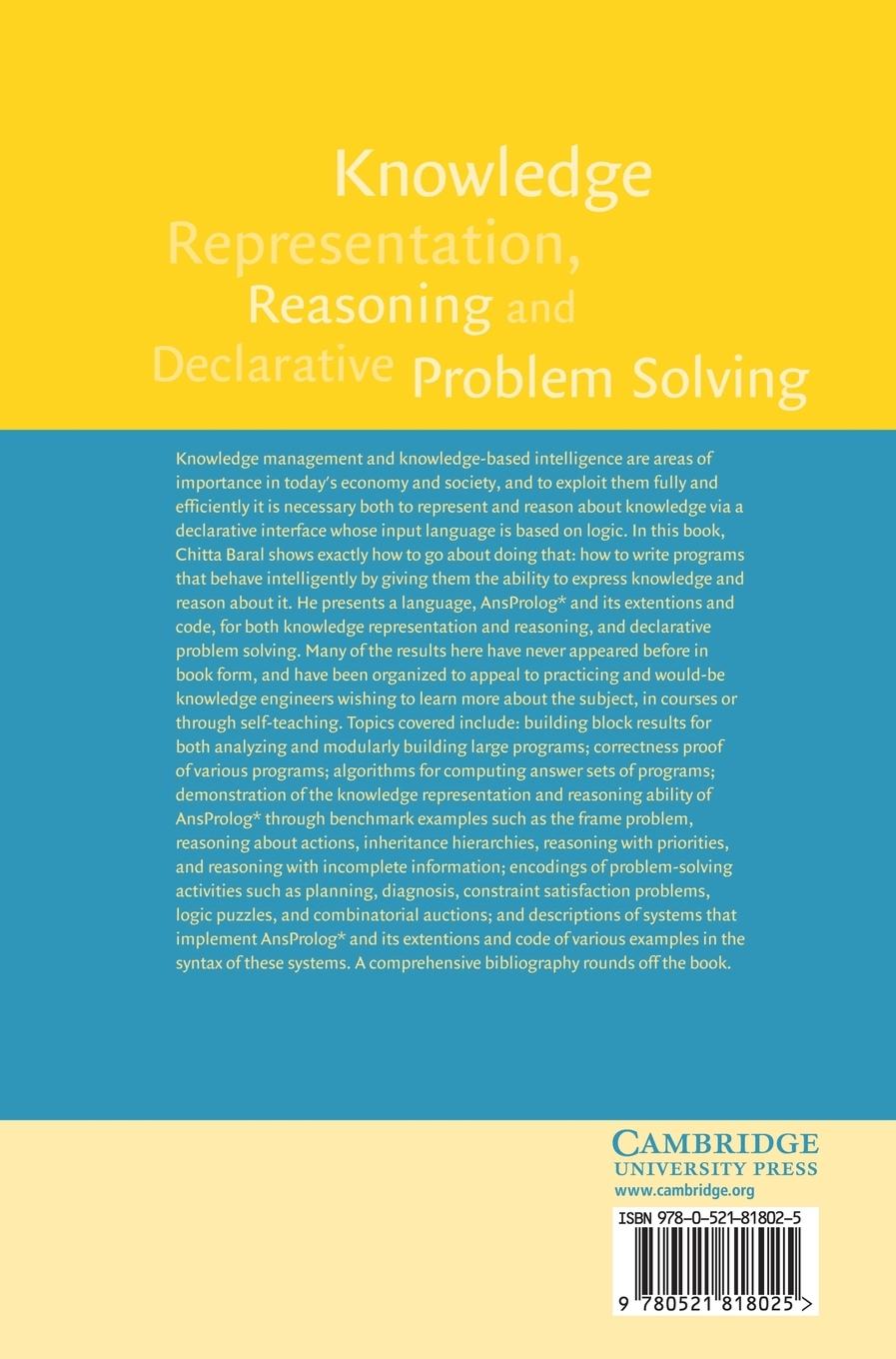 Rückseitencover Knowledge Representation, Reasoning and Declarative Problem             Solving