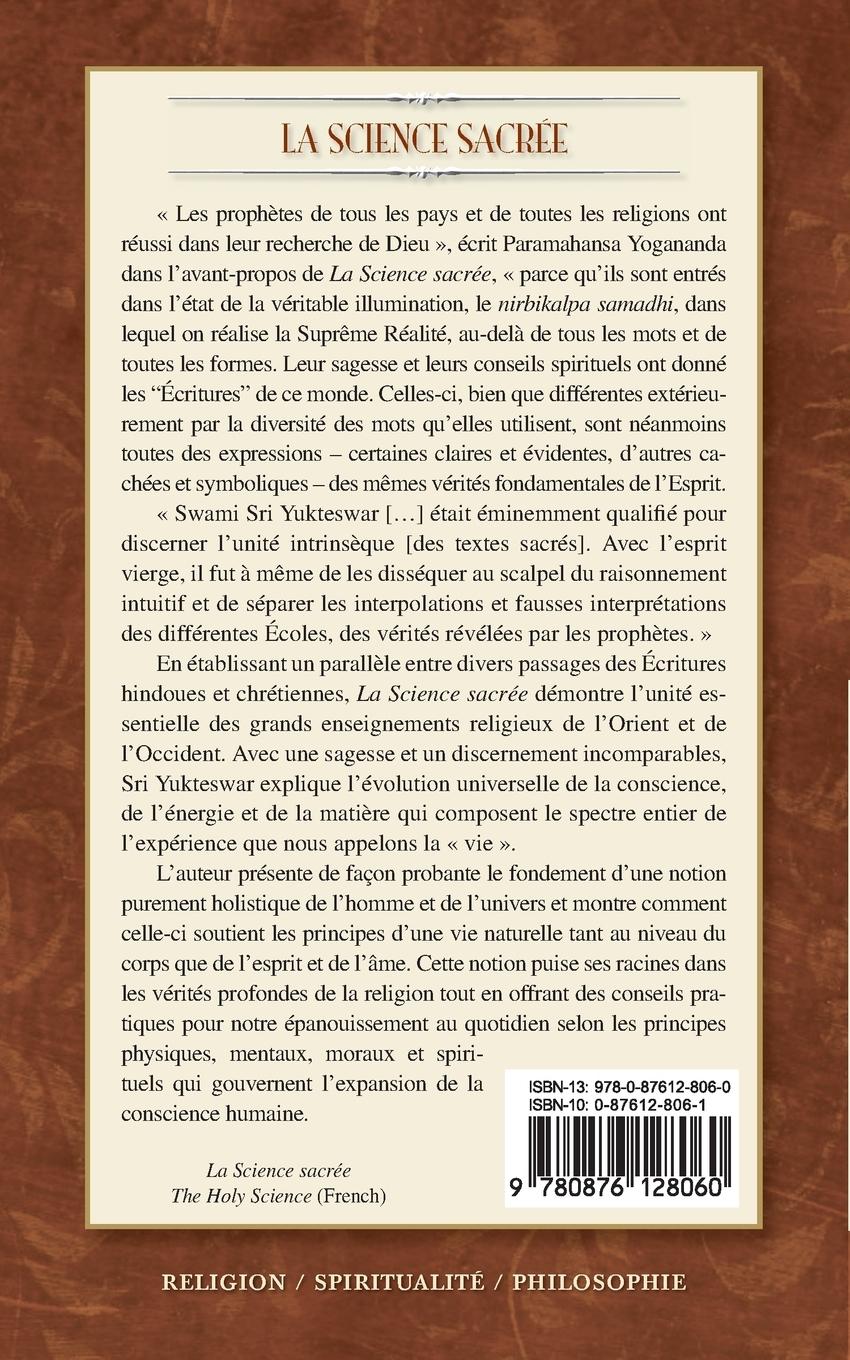 Rückseitencover La Science Sacrée (The Holy Science-French)