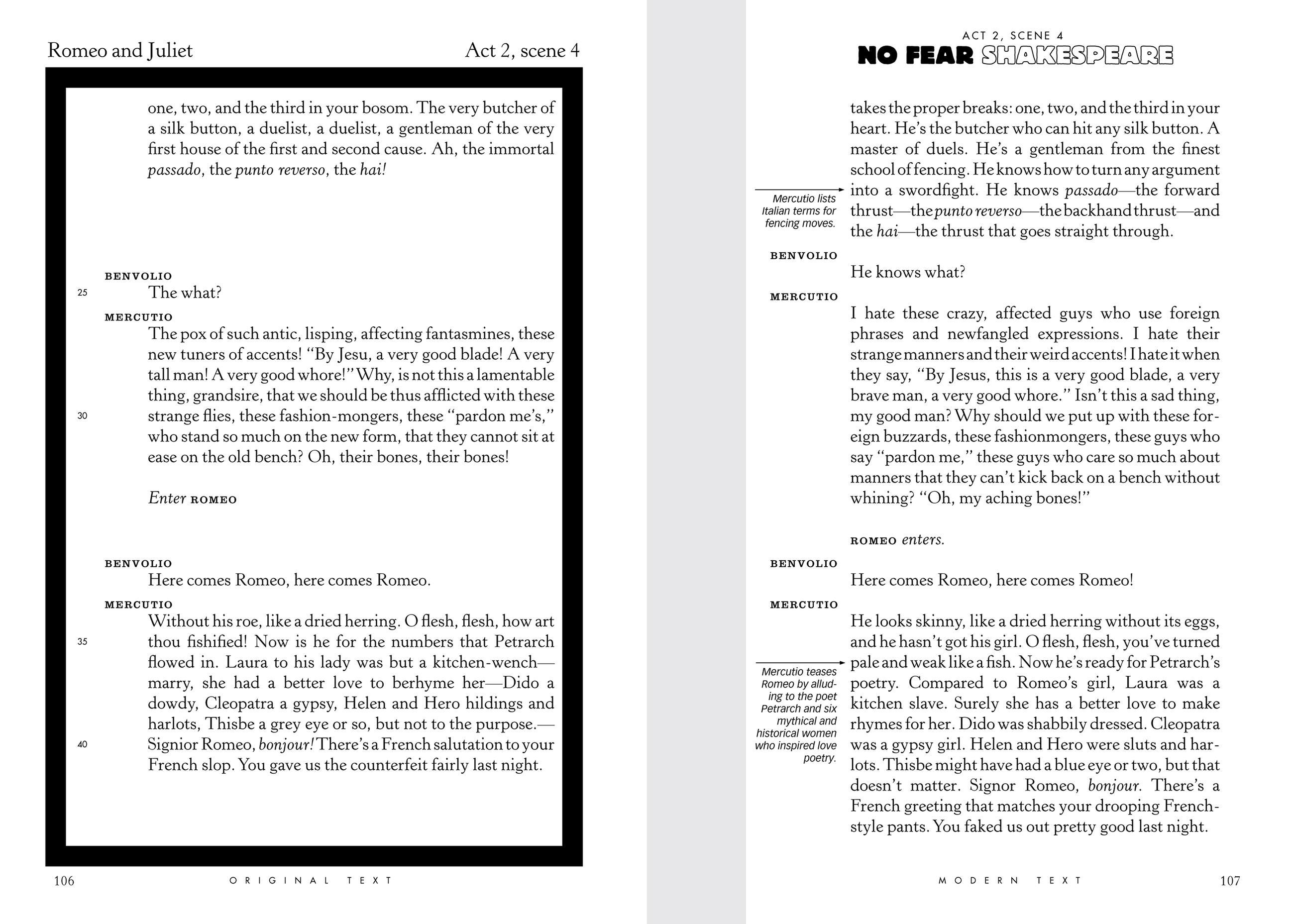 Beispielinhalt (Bild) No Fear Shakespeare: Romeo and Juliet