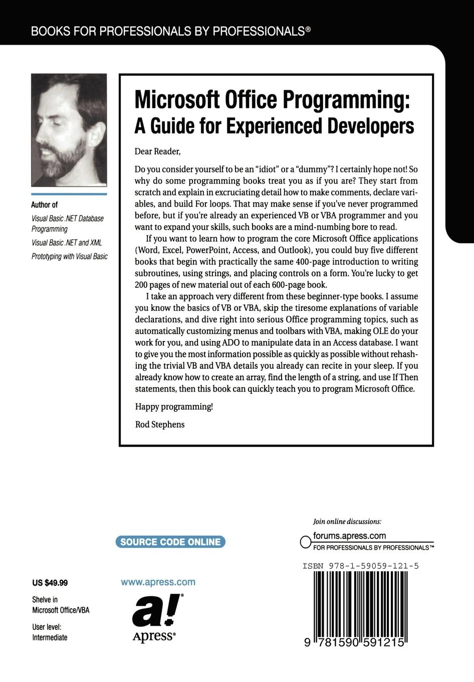 Rückseitencover Microsoft Office Programming