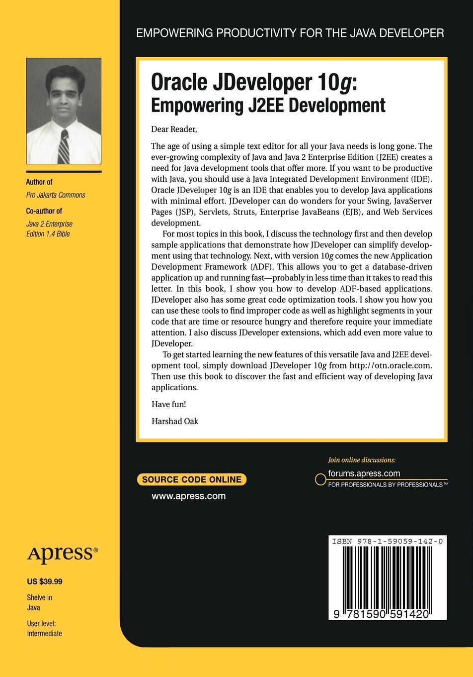 Rückseitencover Oracle JDeveloper 10g