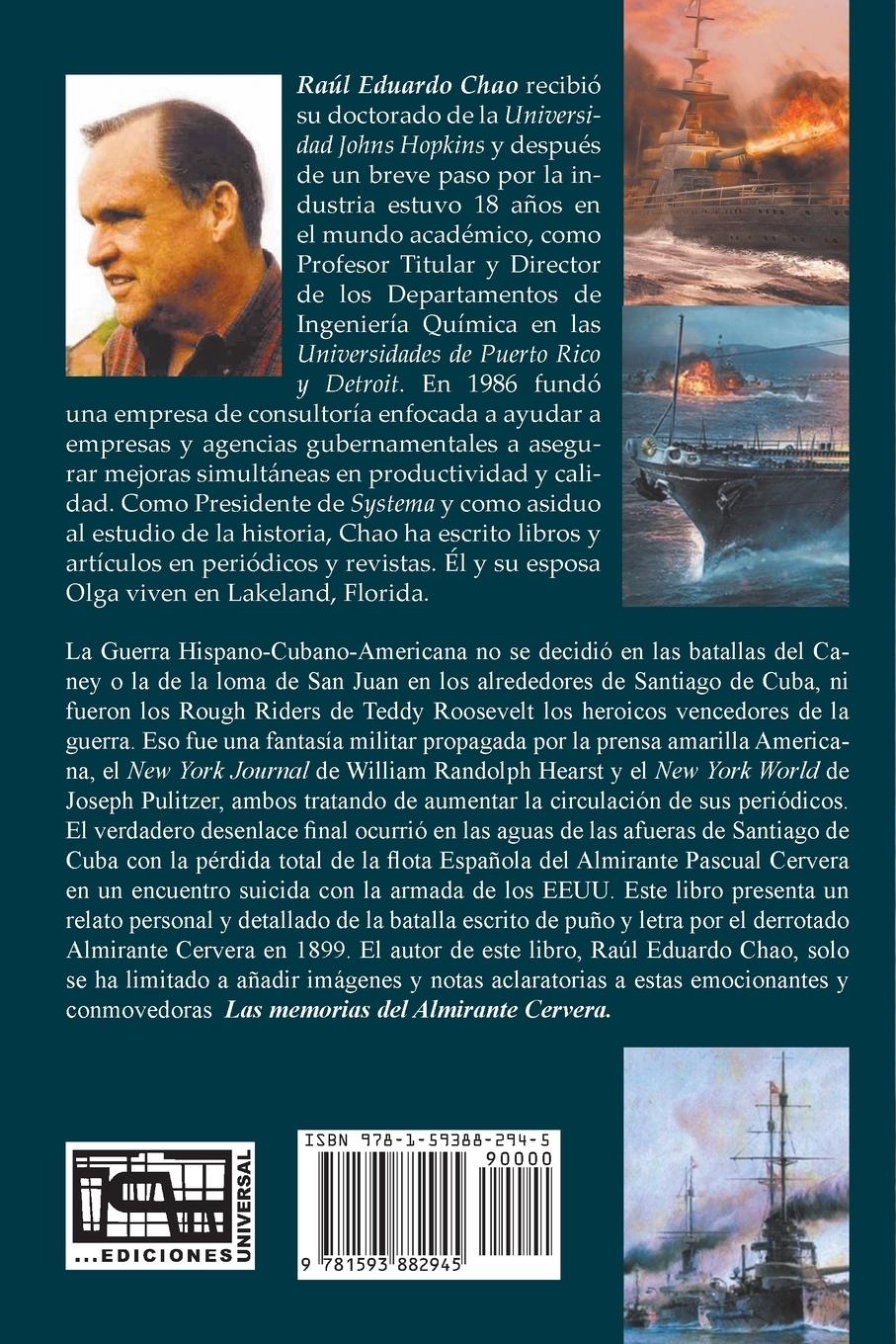 Rückseitencover LAS MEMORIAS DEL ALMIRANTE CERVERA