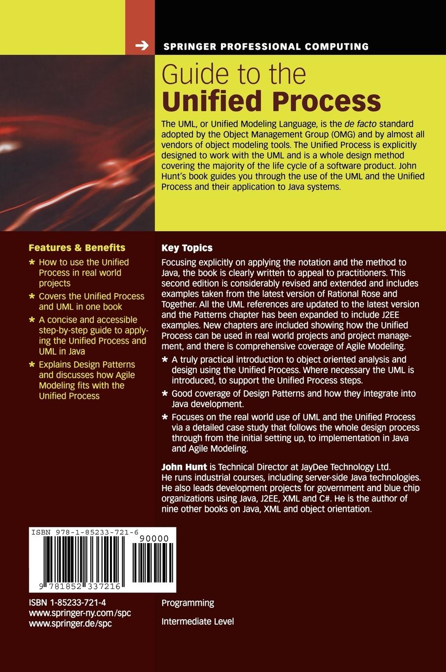 Rückseitencover Guide to the Unified Process featuring UML, Java and Design Patterns