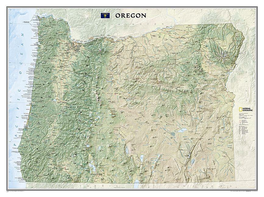 Vorderes Coverbild National Geographic Oregon Wall Map (40.5 X 30.25 In)