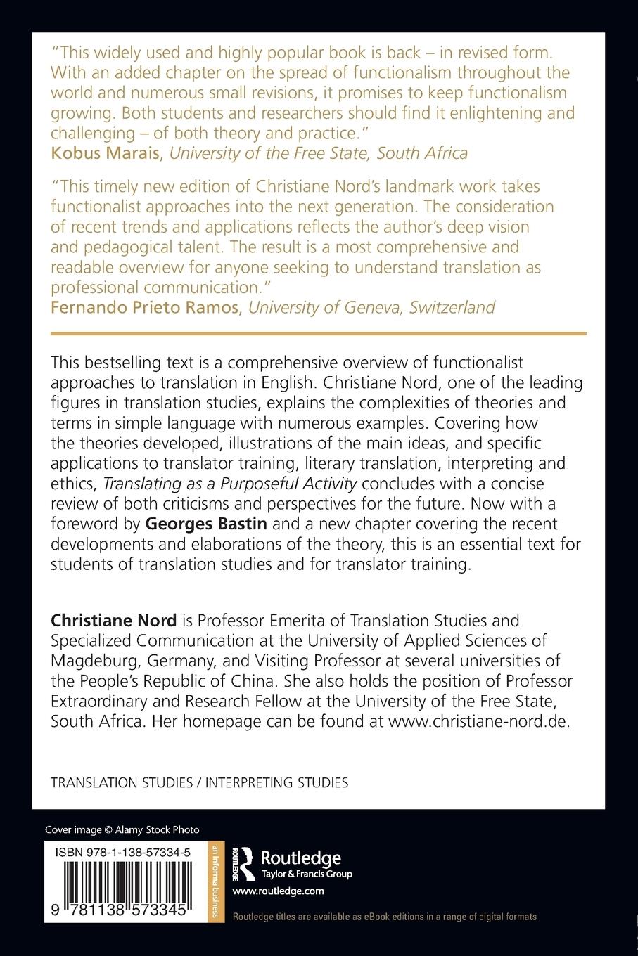 Rückseitencover Translating as a Purposeful Activity