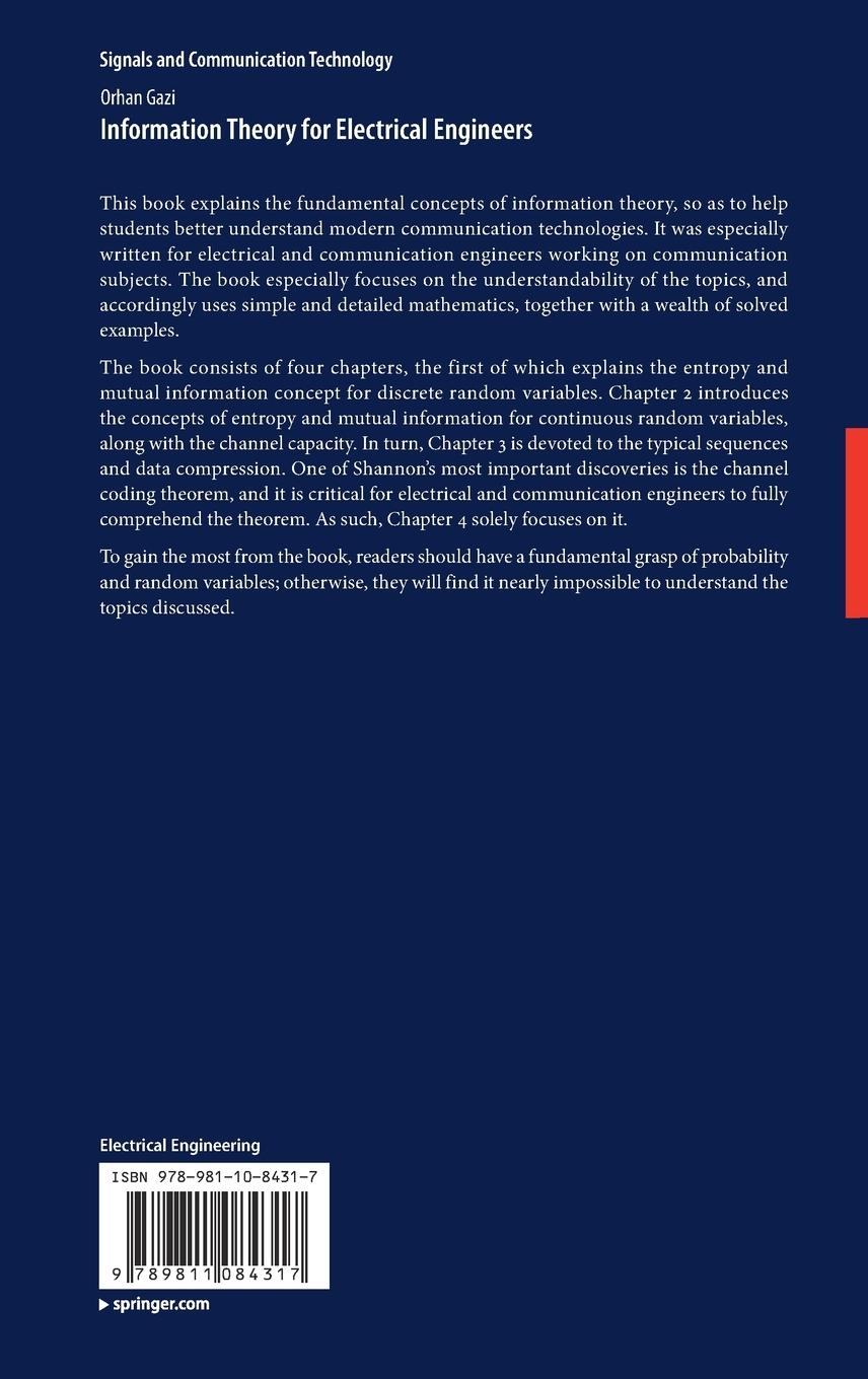 Rückseitencover Information Theory for Electrical Engineers