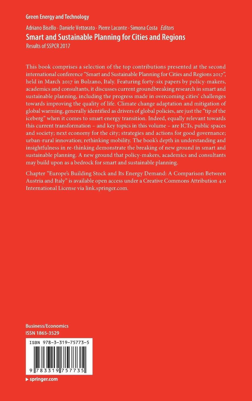 Rückseitencover Smart and Sustainable Planning for Cities and Regions