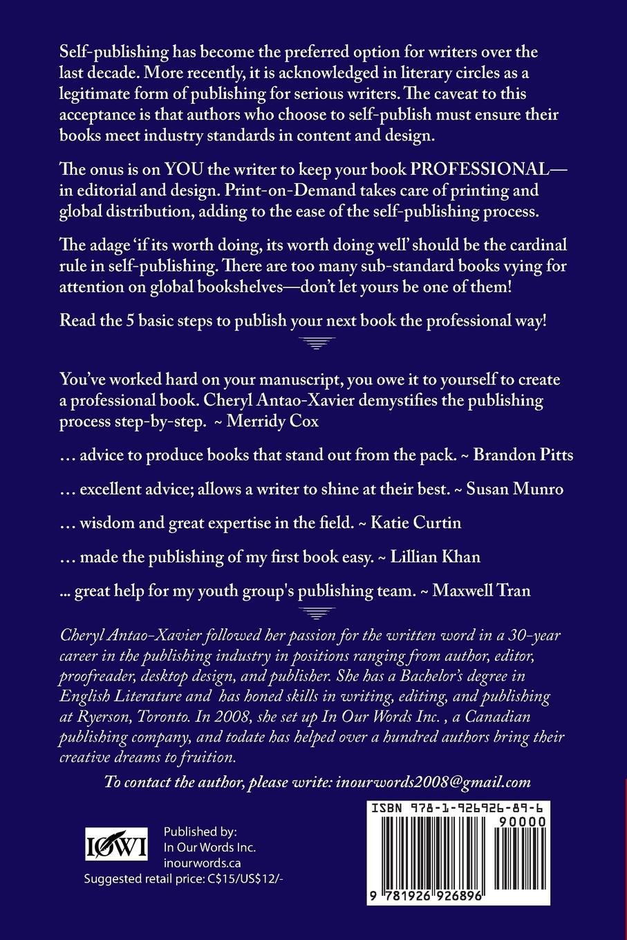 Rückseitencover SELF-PUBLISHING--the professional way!