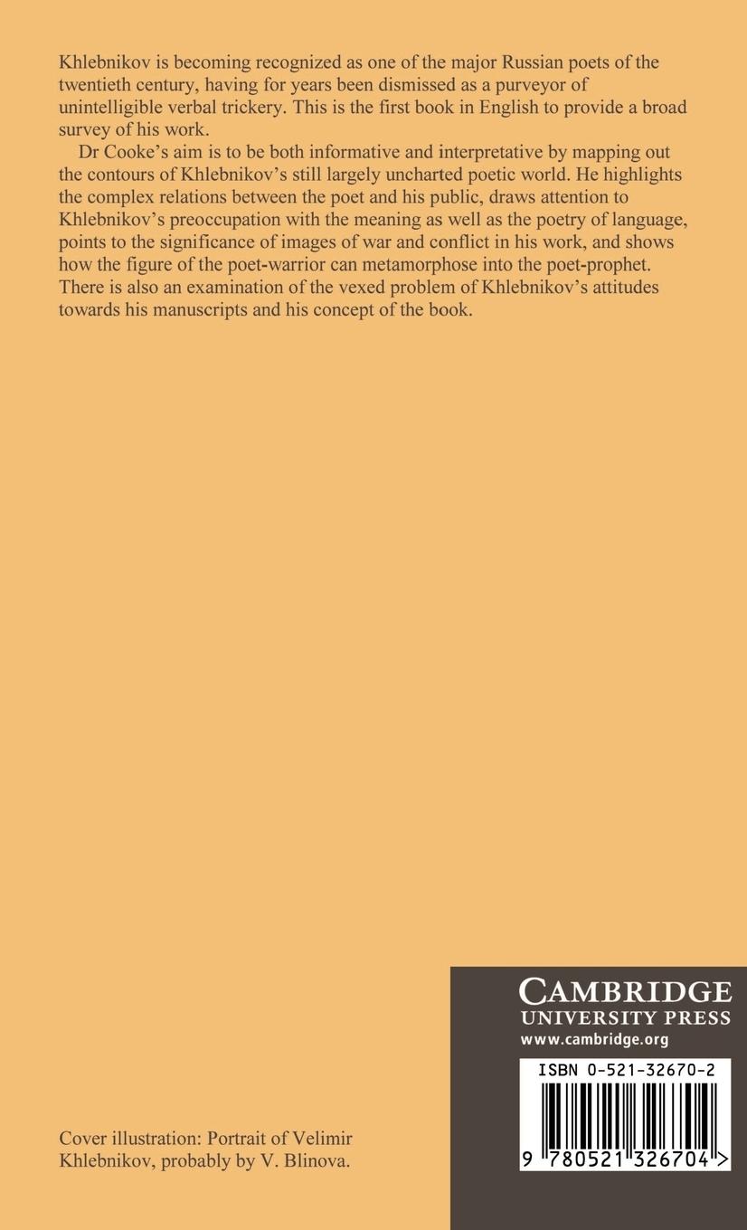 Rückseitencover Velimir Khlebnikov