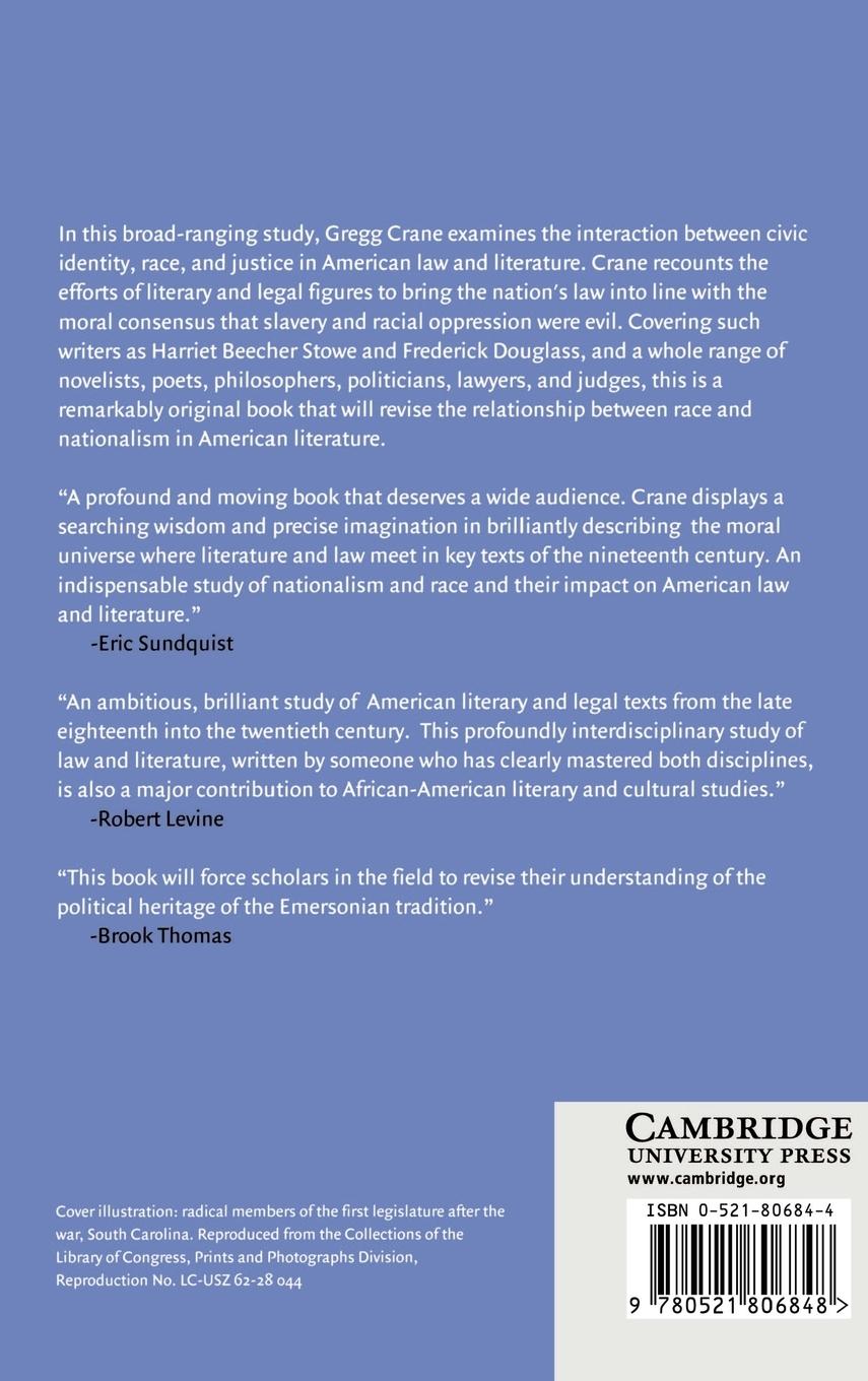 Rückseitencover Race, Citizenship, and Law in American Literature