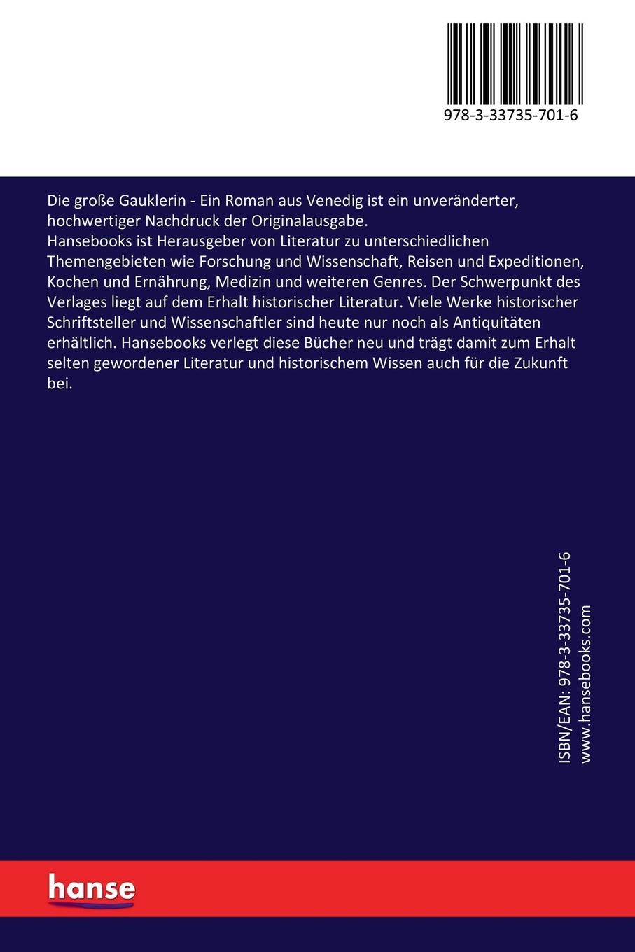 Rückseitencover Die große Gauklerin