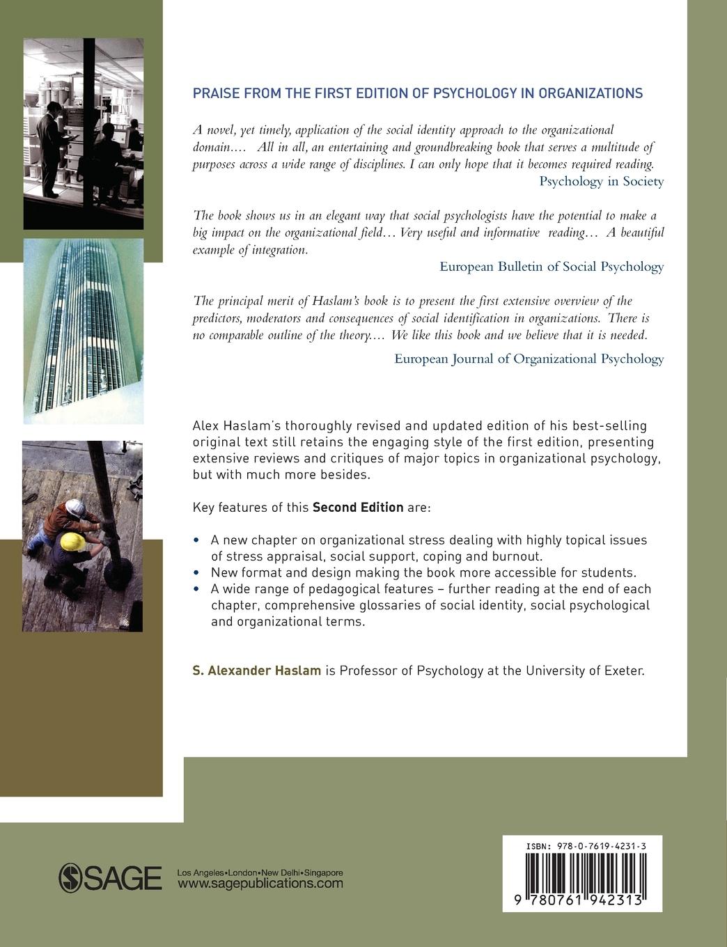 Rückseitencover Psychology in Organizations