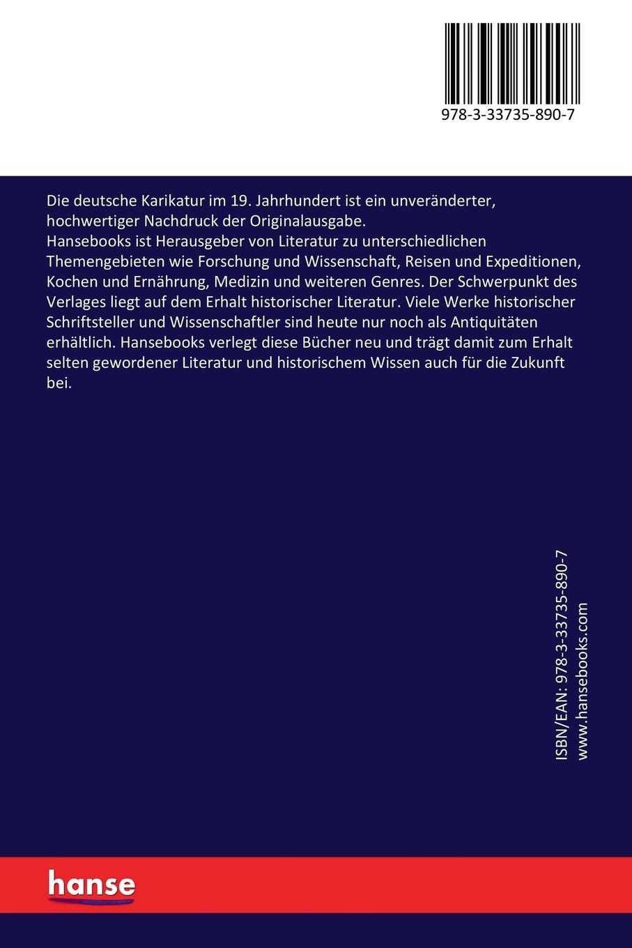 Rückseitencover Die deutsche Karikatur im 19. Jahrhundert