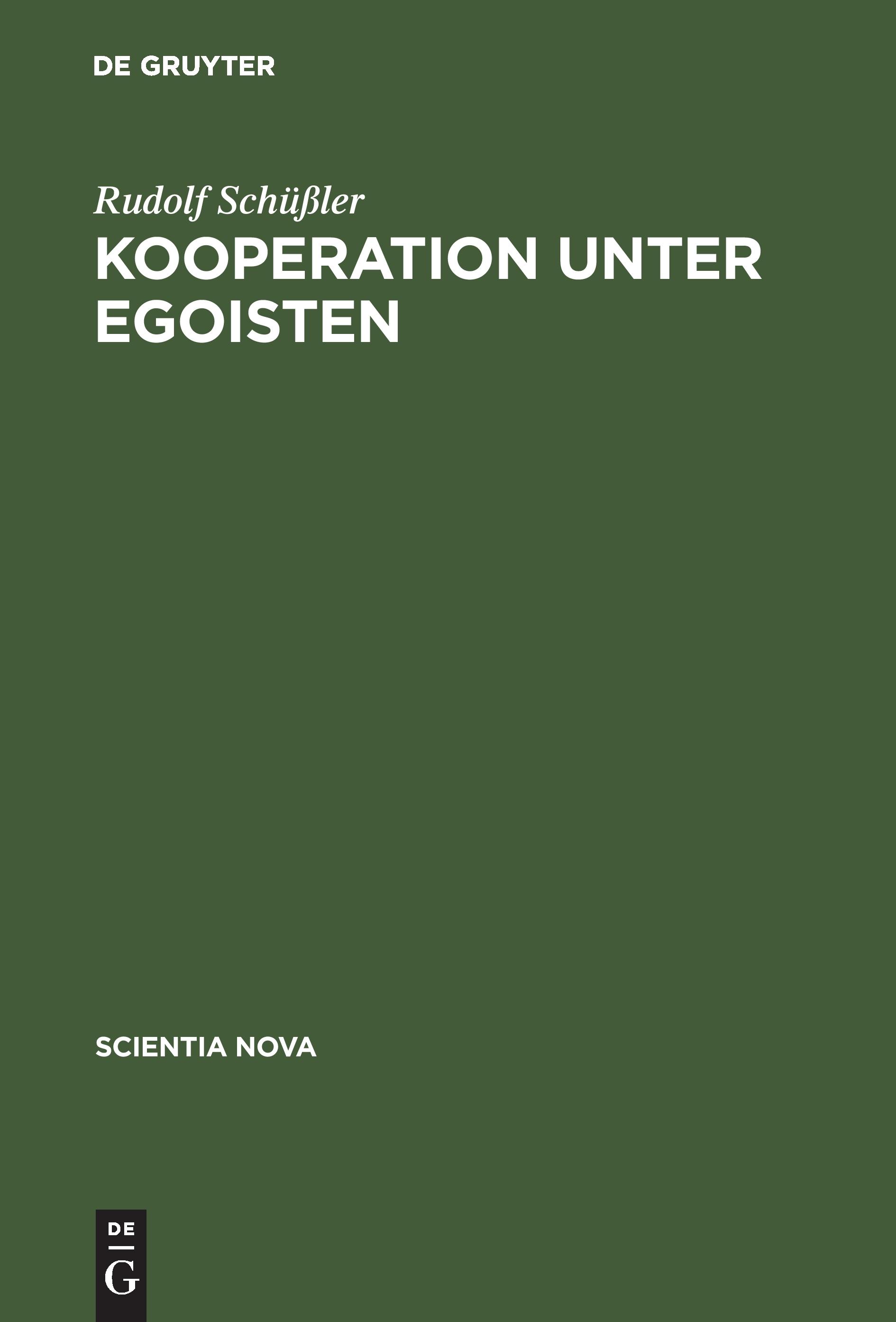 Vorderes Coverbild Kooperation unter Egoisten