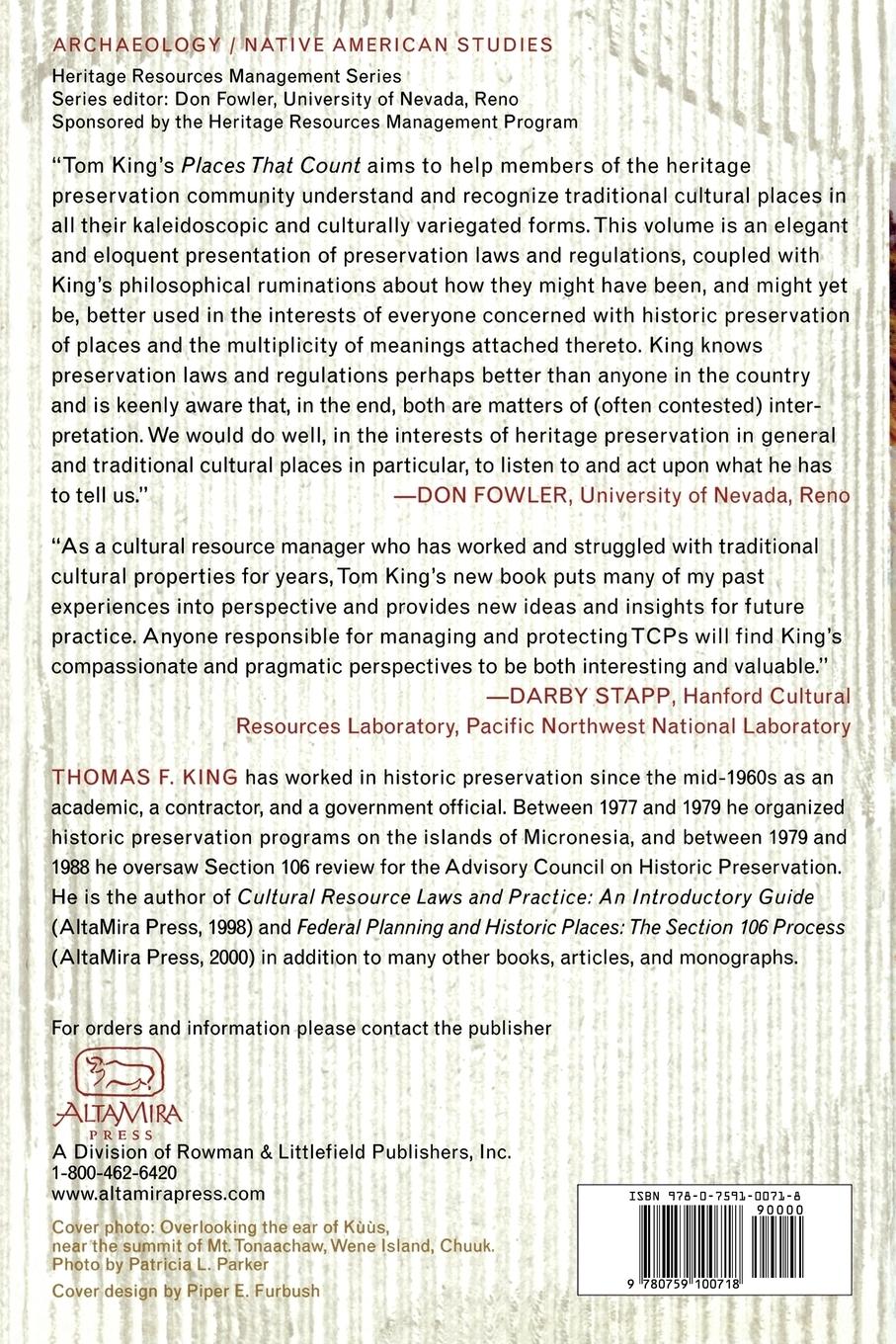 Rückseitencover Places That Count