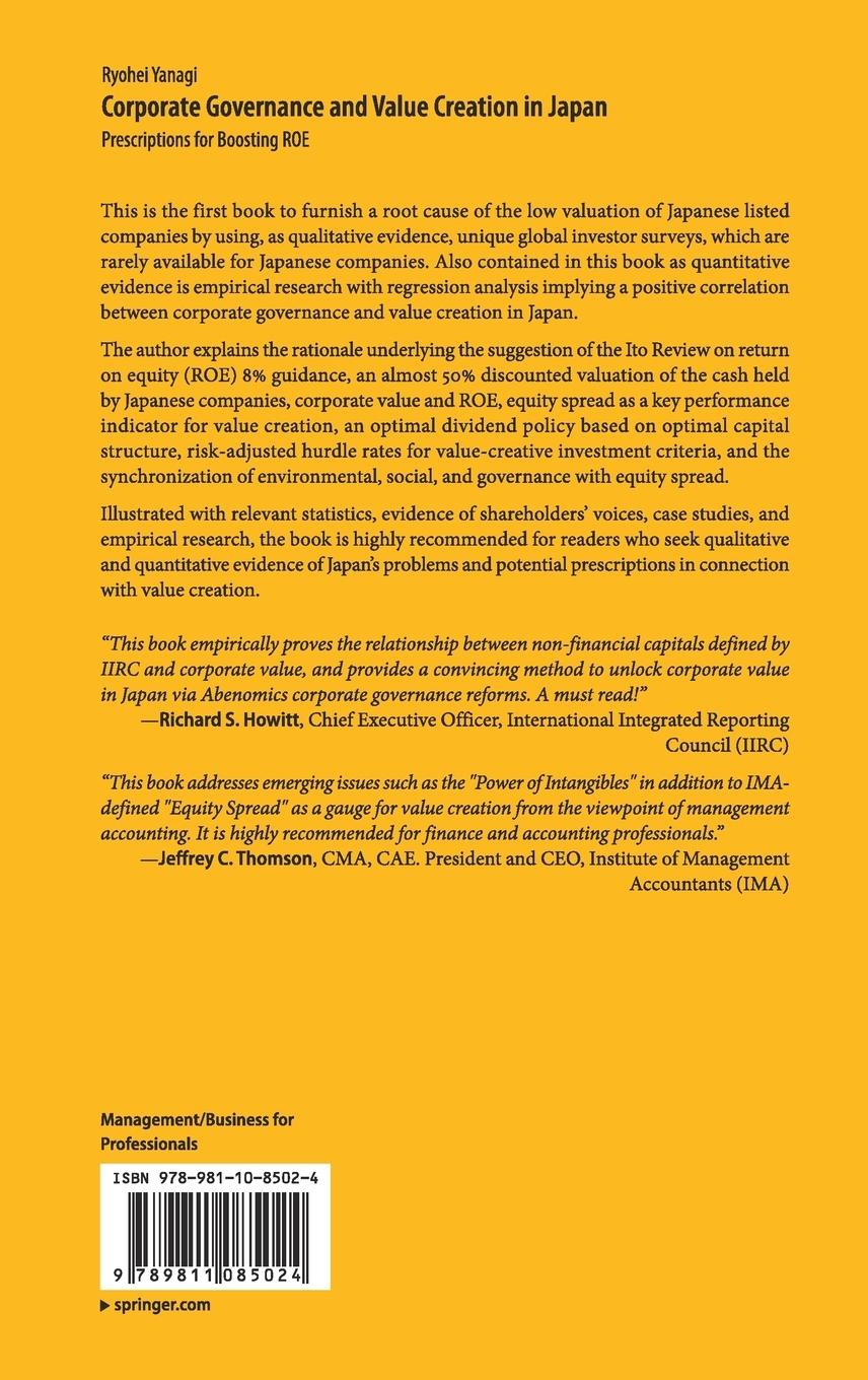 Rückseitencover Corporate Governance and Value Creation in Japan