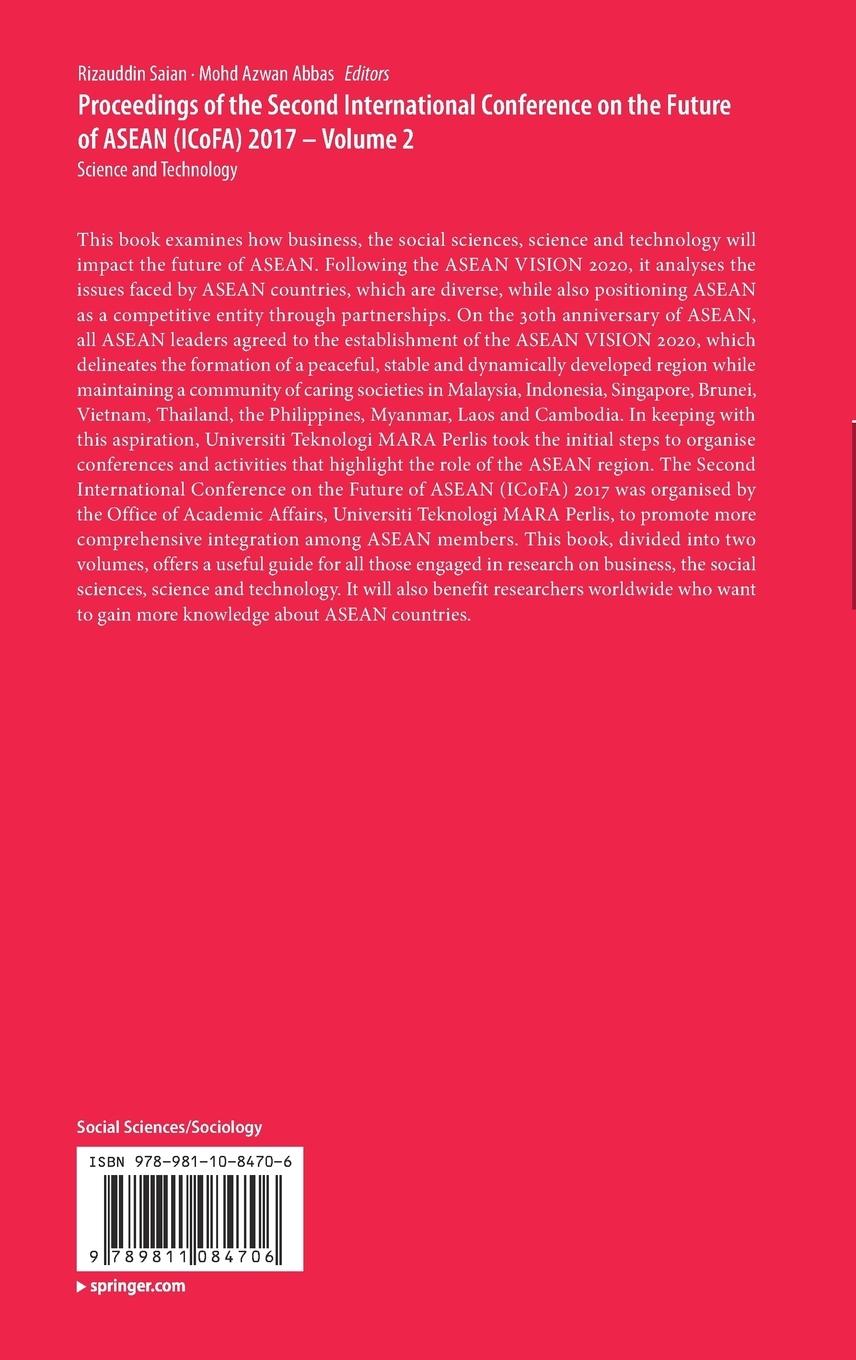 Rückseitencover Proceedings of the Second International Conference on the Future of ASEAN (ICoFA) 2017 - Volume 2