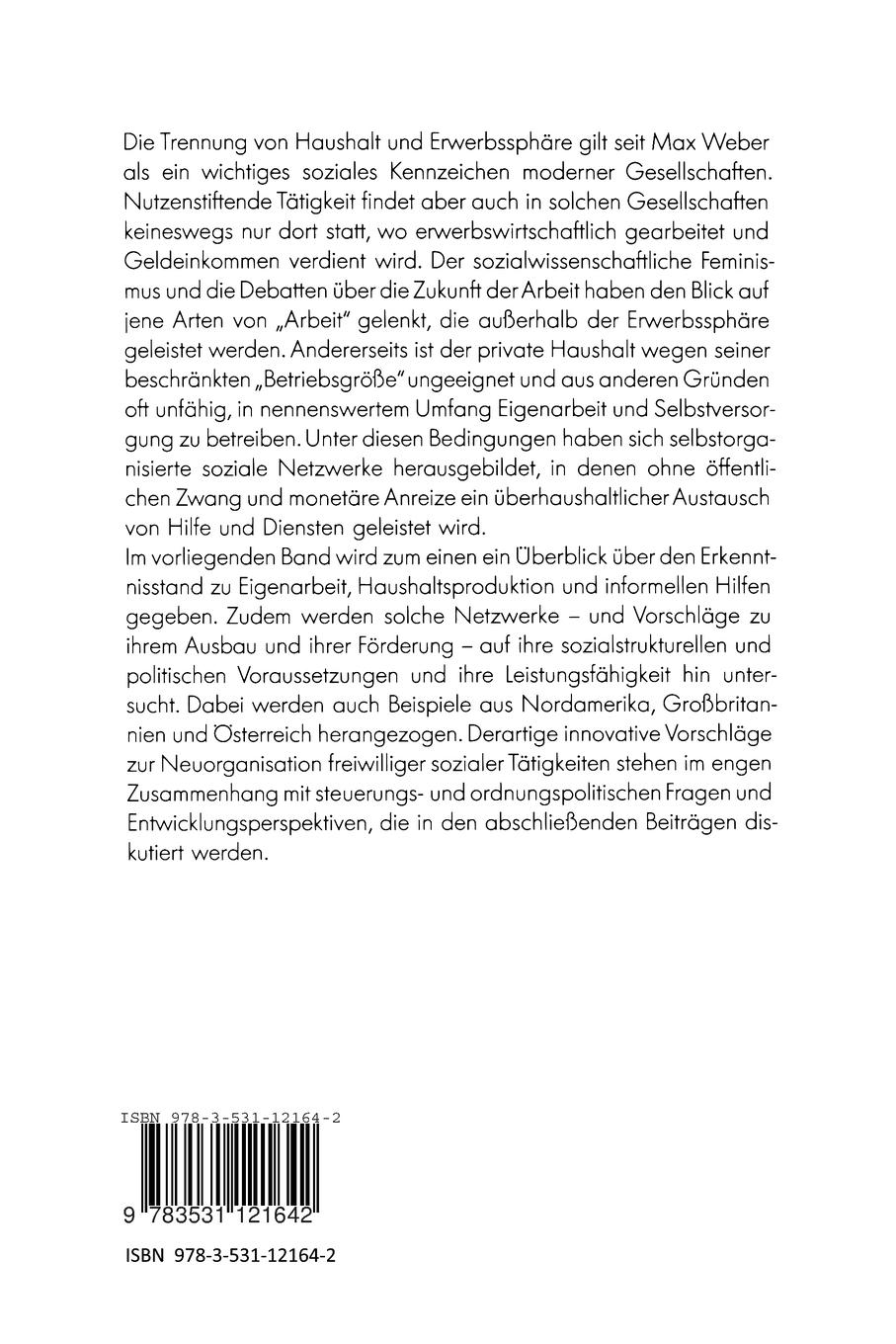 Rückseitencover Formen der Eigenarbeit