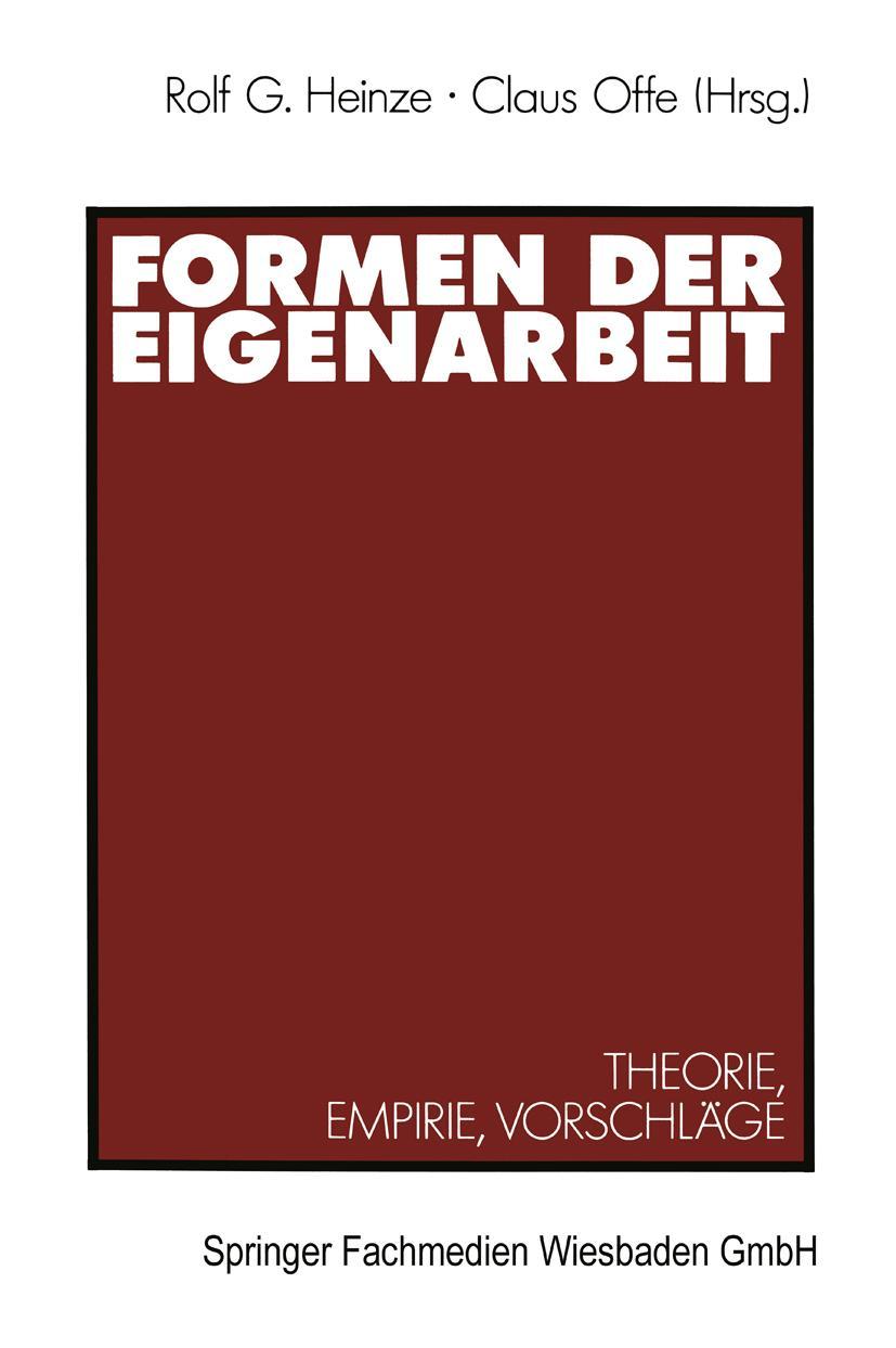 Vorderes Coverbild Formen der Eigenarbeit