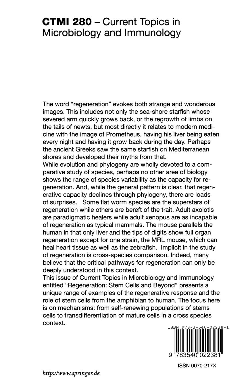 Rückseitencover Regeneration: Stem Cells and Beyond