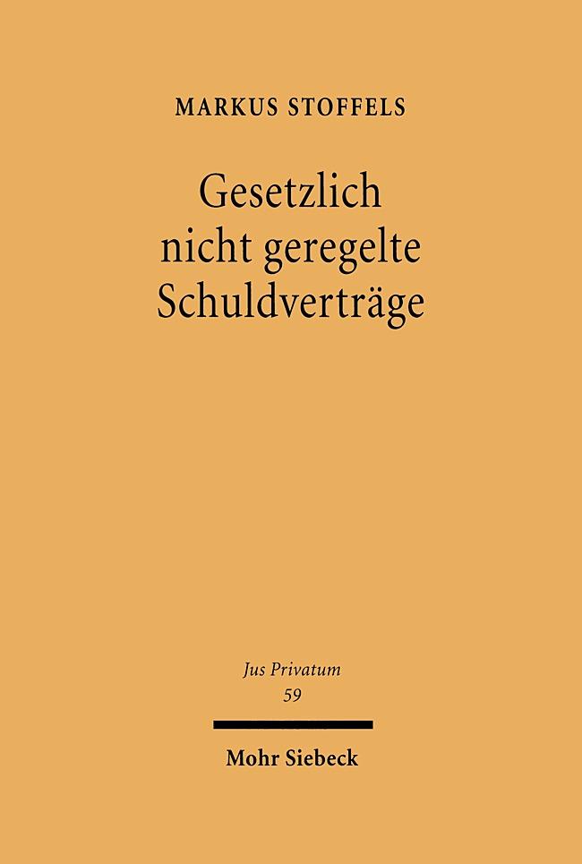 Vorderes Coverbild Gesetzlich nicht geregelte Schuldverträge