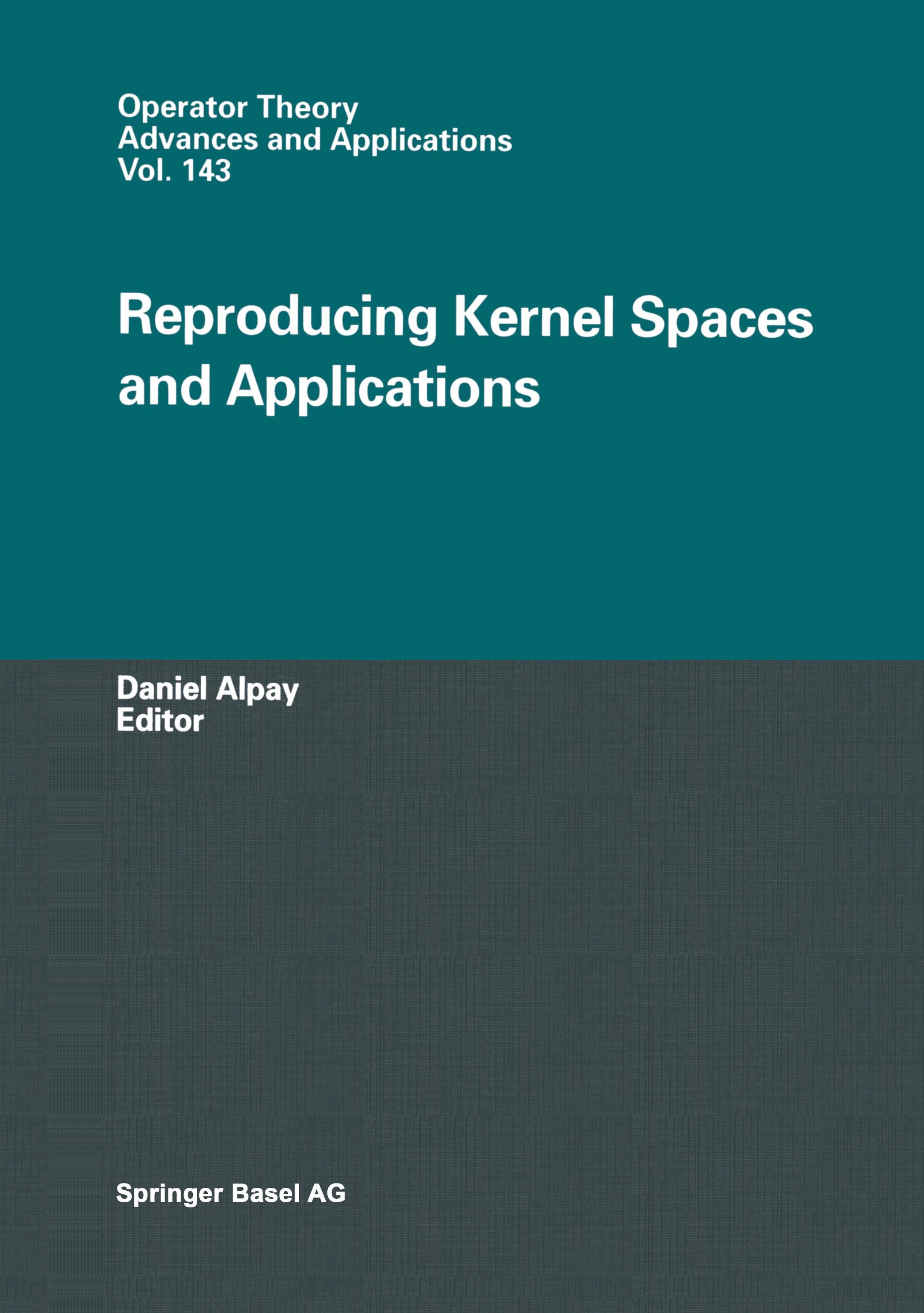 Vorderes Coverbild Reproducing Kernel Spaces and Applications