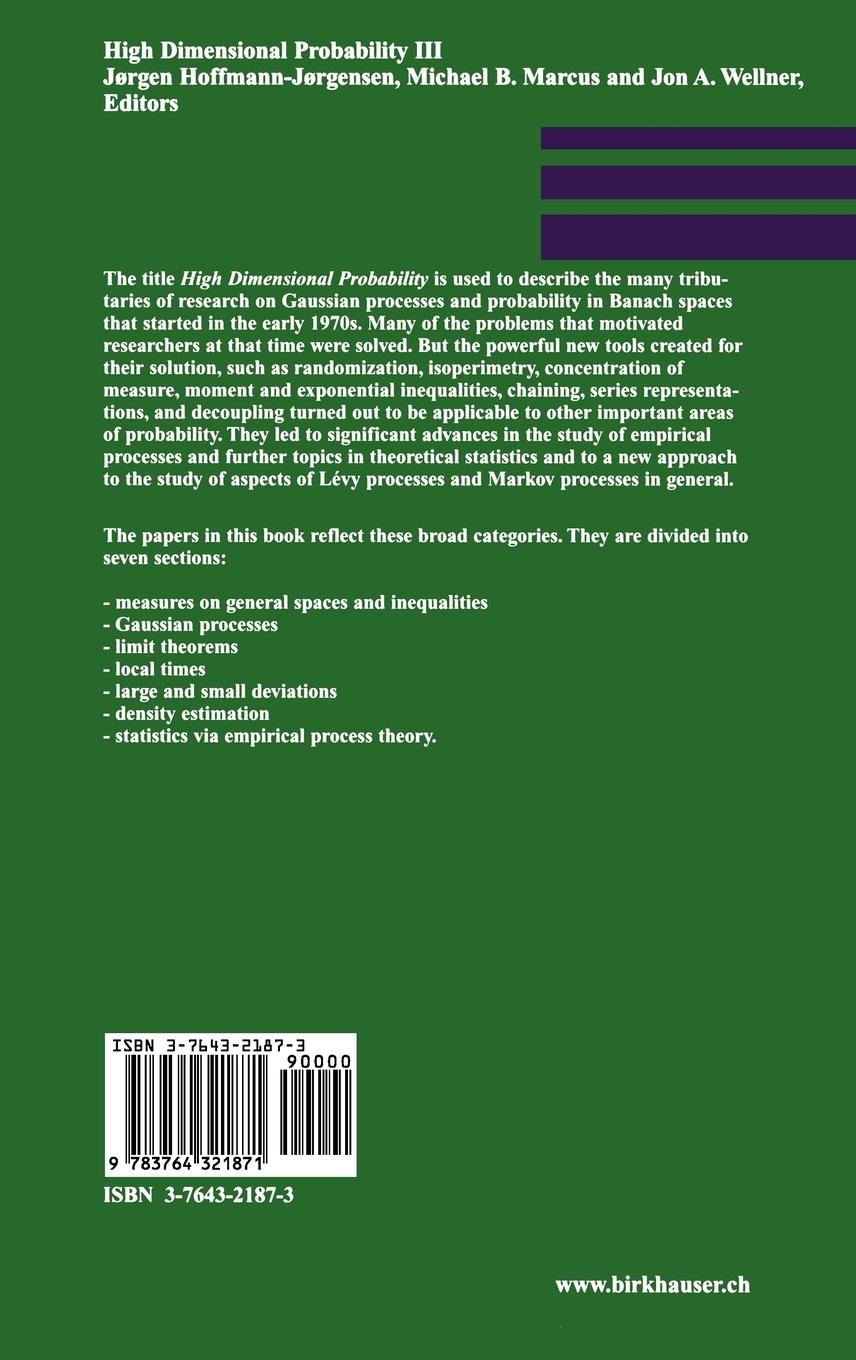 Rückseitencover High Dimensional Probability III