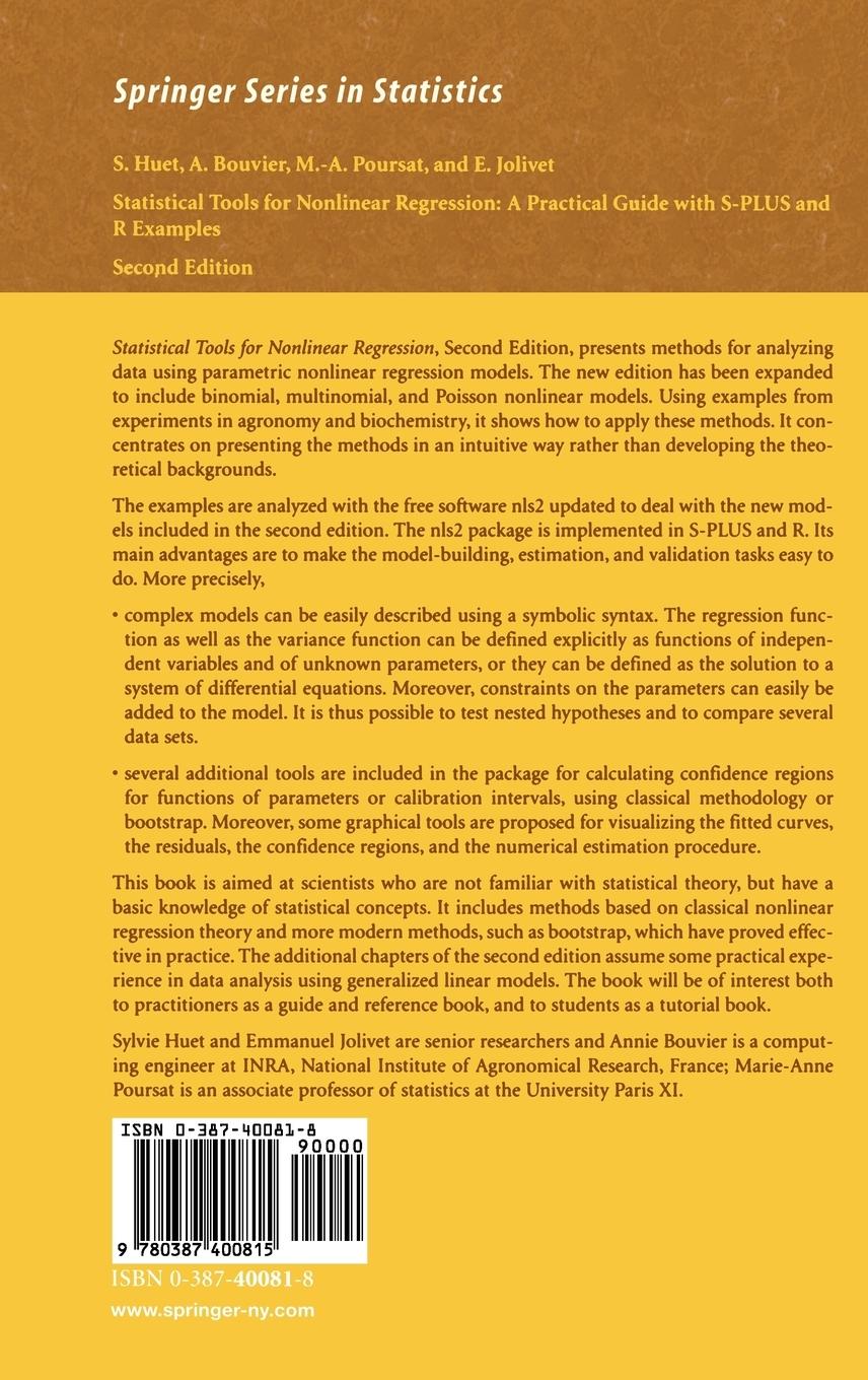 Rückseitencover Statistical Tools for Nonlinear Regression
