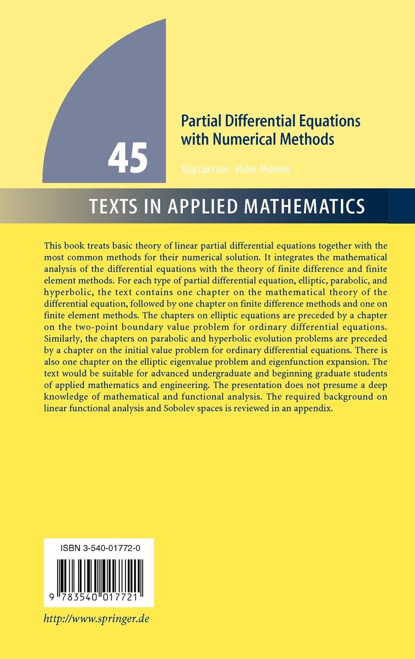 Rückseitencover Partial Differential Equations with Numerical Methods