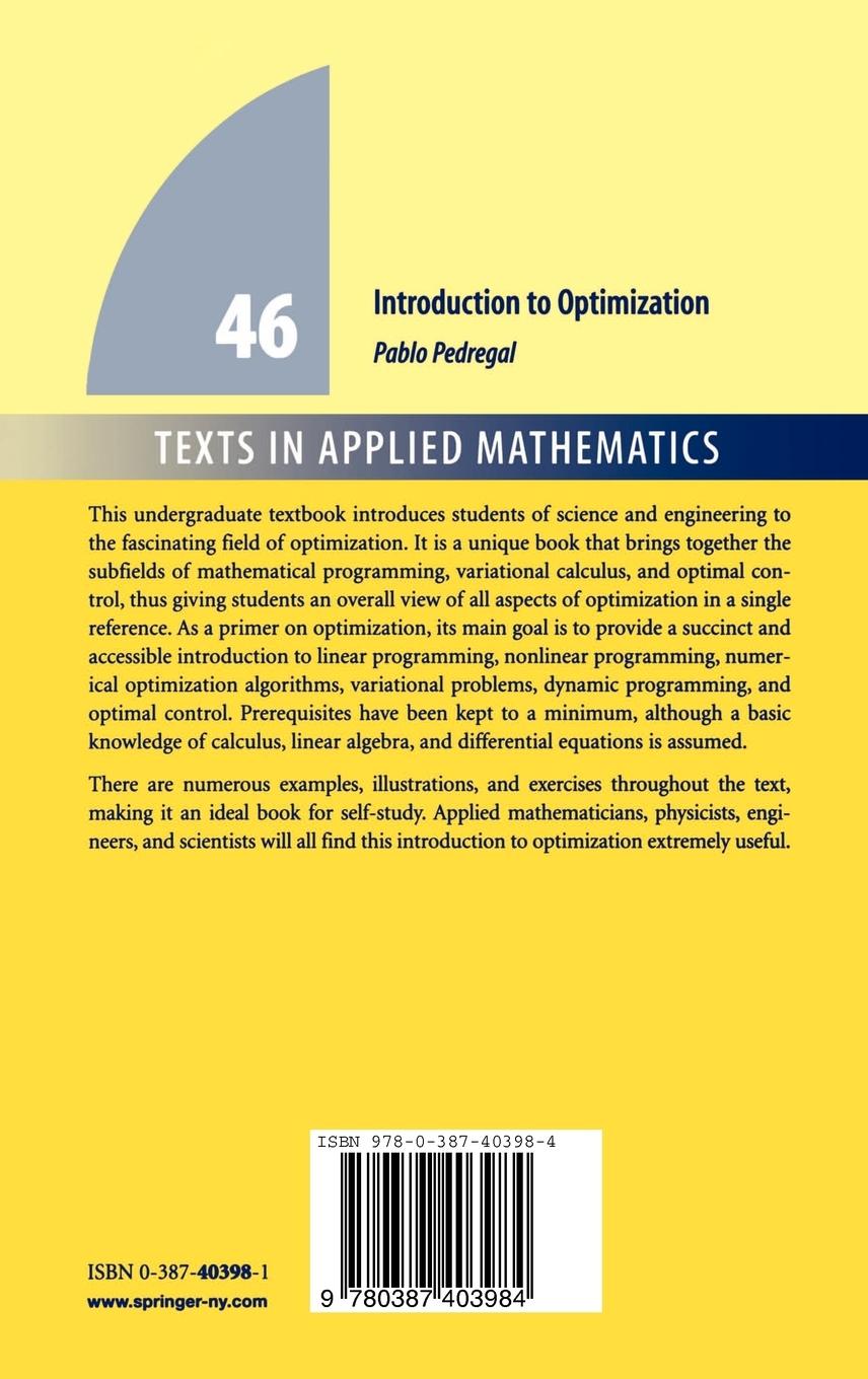 Rückseitencover Introduction to Optimization