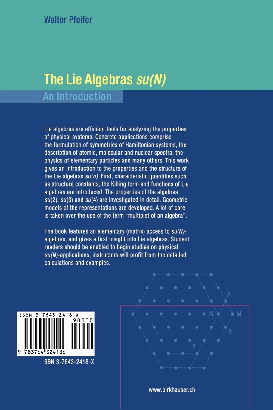 Rückseitencover The Lie Algebras su(N)