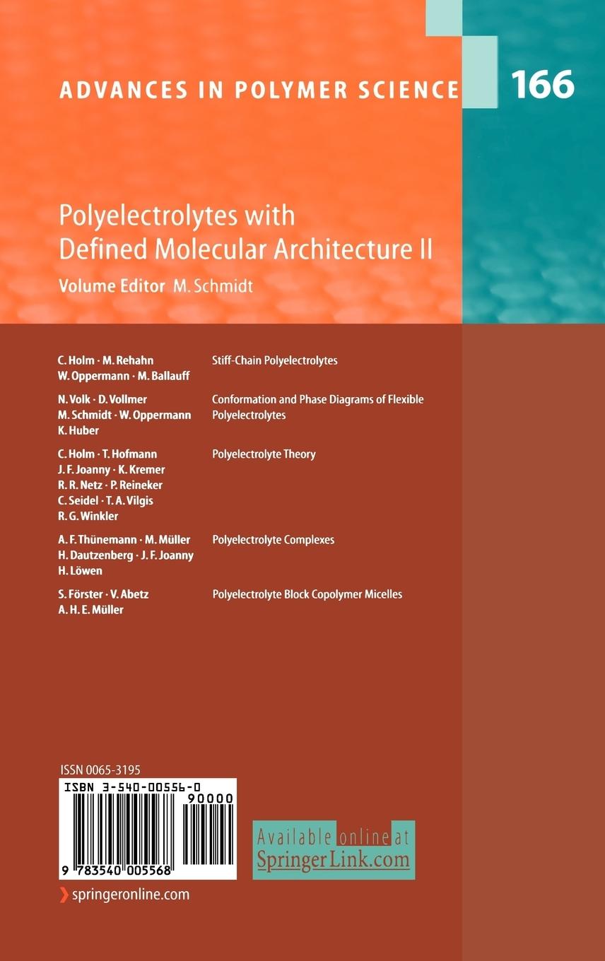 Rückseitencover Polyelectrolytes with Defined Molecular Architecture II