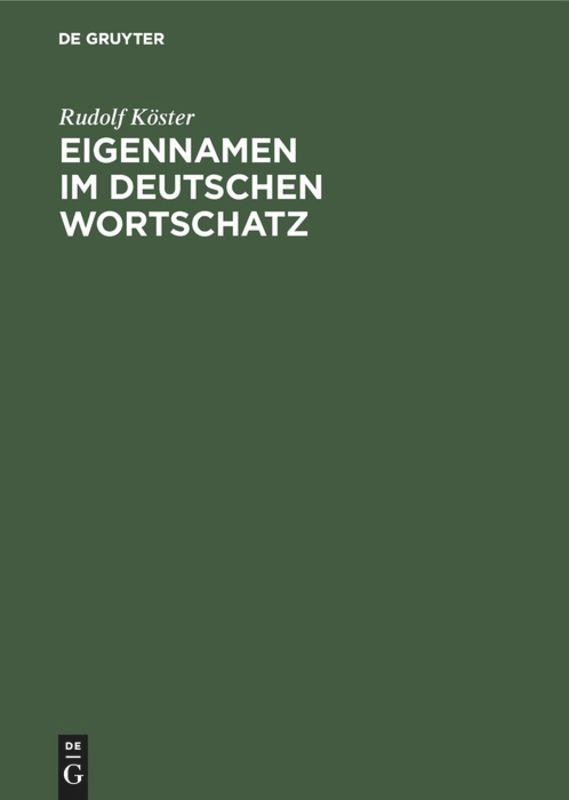 Vorderes Coverbild Eigennamen im deutschen Wortschatz
