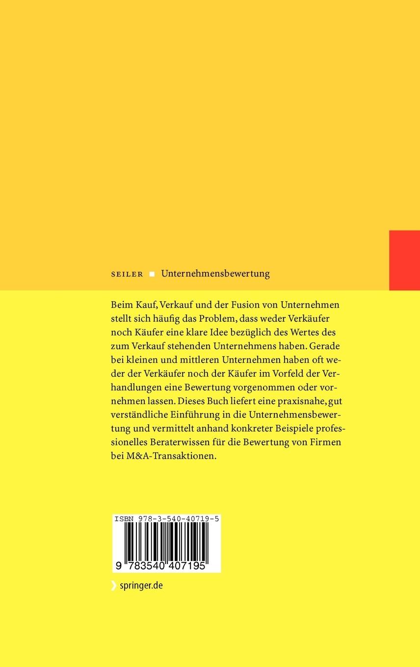 Rückseitencover Unternehmensbewertung