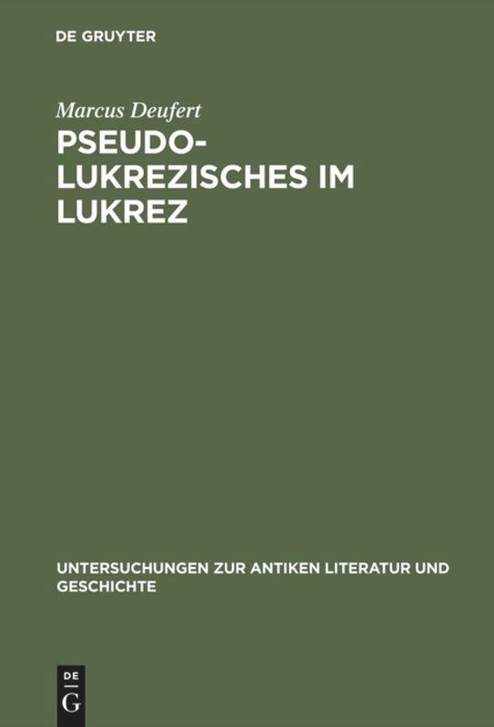 Vorderes Coverbild Pseudo-Lukrezisches im Lukrez